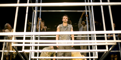 Composed of five 3D frames, the set of Babel had to fit London's Sadler's Wells and will be adapted for the Civic in Auckland. Photo / Koen Broos