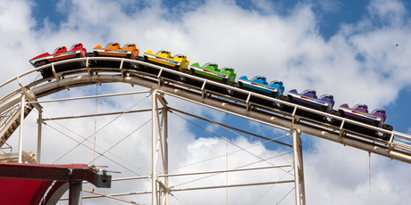 About 15 passengers were escorted off the popular Corkscrew rollercoaster at Rainbow's End. Photo / Colin Hanrahan