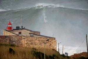 The image which emerged on the internet yesterday of Garrett McNamara allegedly riding a 100-foot wave. Photo - Twitter / ciscosalvado