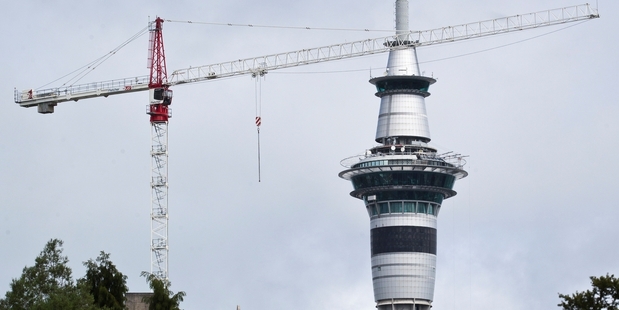 The crane needed a huge mobile crane to erect it. Photo / Greg Bowker