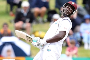 Darren Sammy contributed 80 to the West Indies' test-saving second innings of 507 at University Oval in Dunedin. Photo / Getty Images