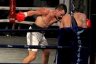 Napier's Beau O'Brien (left) lines up more points on his way to beating Taranaki's Daniel Maxwell for the vacant New Zealand Professional Boxing Association's light middleweight title on Saturday night. Napier's Beau O'Brien (left) lines up more points on his way to beating Taranaki's Daniel Maxwell for the vacant New Zealand Professional Boxing Association's light middleweight title on Saturday night.
