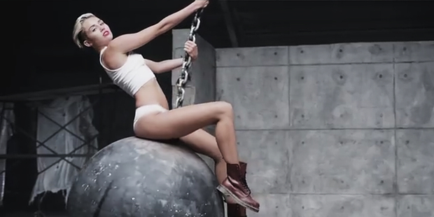 Miley Cyrus' 'Wrecking Ball' has turned into a karaoke favourite. Photo / Vevo