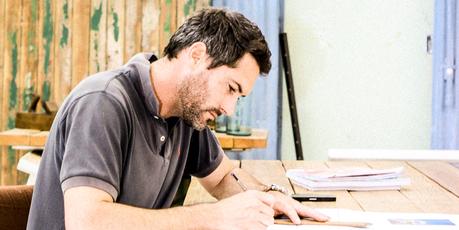 William Worsp at work on his furniture designs. Picture / Supplied.