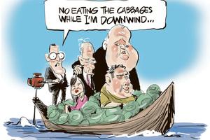 John Banks in Cabbage boat. Image / Rod Emmerson