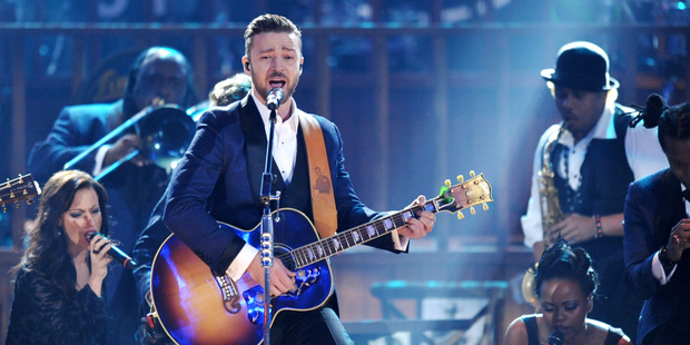 Justin Timberlake performs on stage at the American Music Awards at the Nokia Theatre in November. Photo / AP