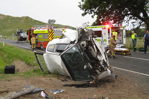 A crash in Hawkes Bay, December last year. Photo / APN