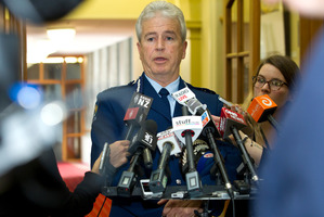 Police Commissioner Peter Marshall during a press conference over the Roast Busters sex scandal. Photo / Mark Mitchell