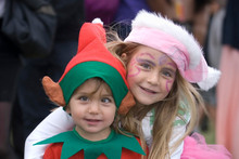 Isabella and Christian Newman dress up for Christmas in the Park.
Photo / Michael Craig