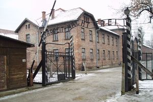 The gate to the Auschwitz Concentration Camp. Photo / AP