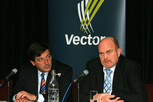 Vector chairman Michael Stiassny and chief executive Simon Mackenzie. Photo / Brett Phibbs