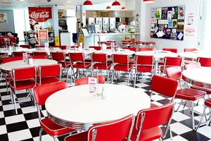 A vintage diner at the vintage care museum.