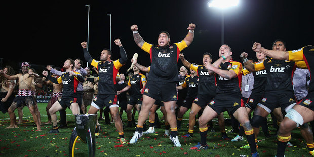 The Chiefs perform a haka after winning the Super Rugby final match against the Brumbies. Photo / Getty Images