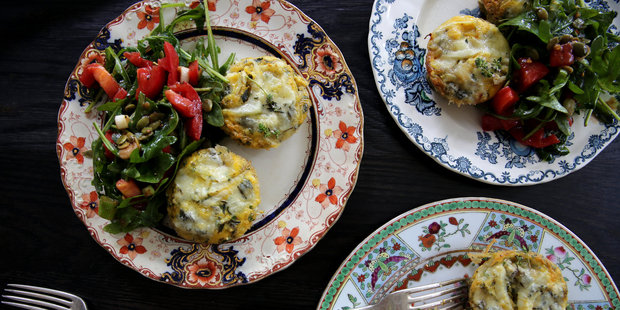 Fennel, thyme and blue cheese mini quiches. Photo / Eleanor Ozich.