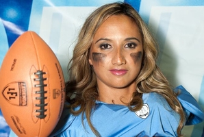 Lisa Tauariki is playing for the New South Wales Surge in the LFL.