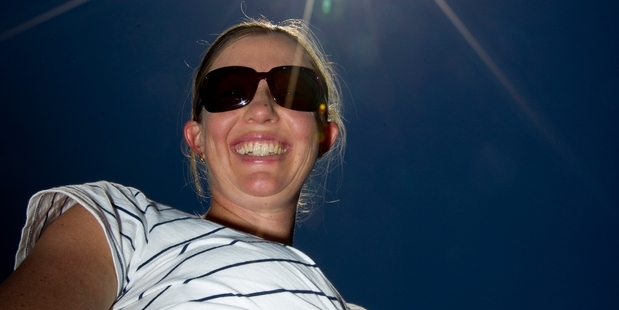 Eileen Reid's third child is due in February and she is making sure she is getting plenty of vitamin D from the sun. Photo / Sarah Ivey