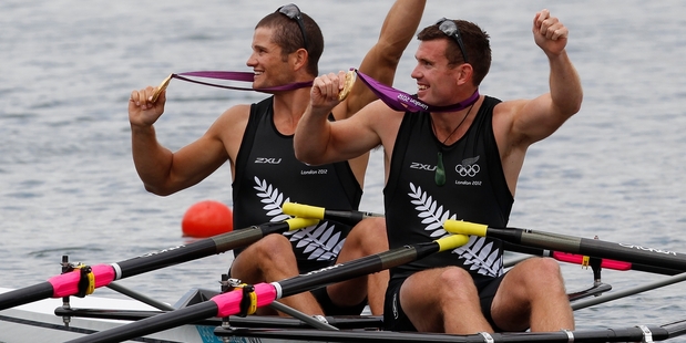 Nathan Cohen (left) and Joseph Sullivan after winning their gold medals in London. Photo / Mark Mitchell