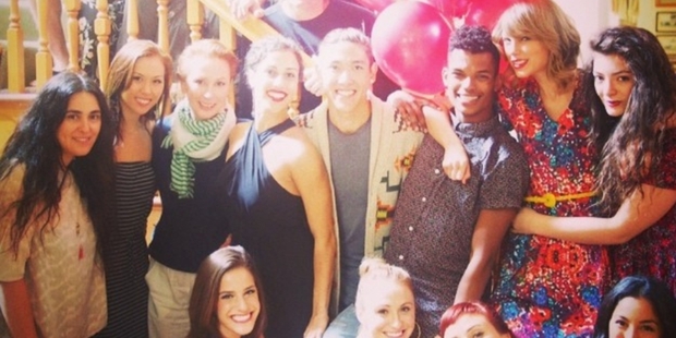 Lorde, right, and other friends of Taylor Swift at her garden party in Melbourne.