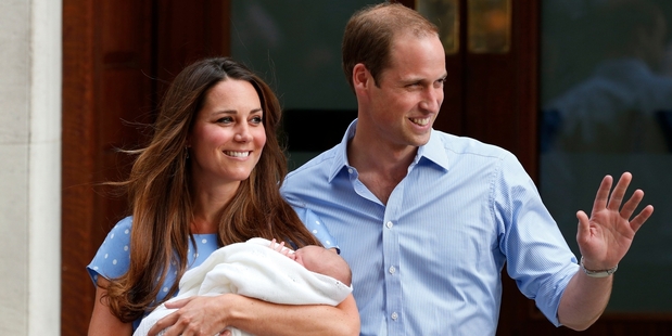 The Buzzy Bee makers hope Prince George will play with their toy as his father did when a baby in 1983 at Government House in Auckland with parents Charles and Diana. Photo / AP