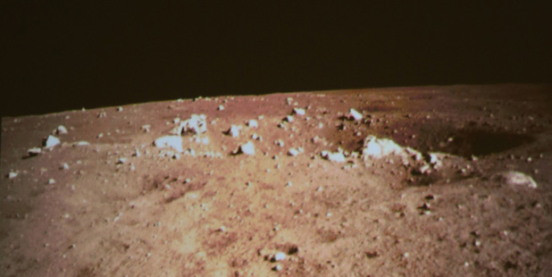 A picture of the moon surface taken by the on-board camera of the lunar probe Chang'e-3. Photo / AP