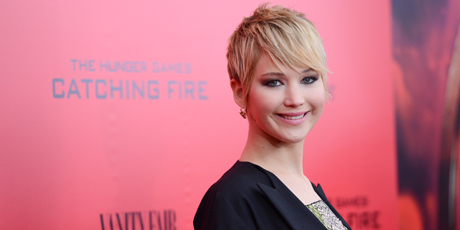 Jennifer Lawrence's pixie cut hair. Photo / AP
