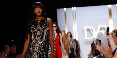 Naomi Campbell on the runway. Photo / AP