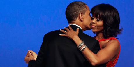 Michelle Obama made headlines with her bangs. Photo / AP