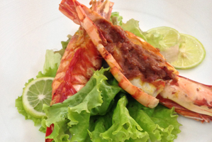 Barbecue prawns. Photo / Grant Allen