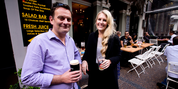 Hayden Cole and Anna-Marie Subritzky are in favour of the tougher drinking laws. Photo / Dean Purcell