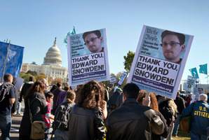 Demonstrators rally at the U.S. Capitol to protest spying on Americans by the National Security Agency. Photo / AP