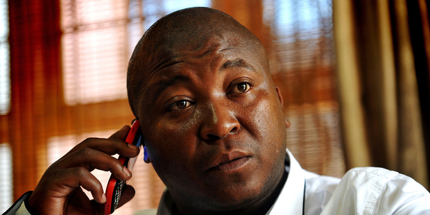 Thamsanqa Jantjie, the bogus sign language interpreter at last week's Nelson Mandela memorial service. Photo / AP