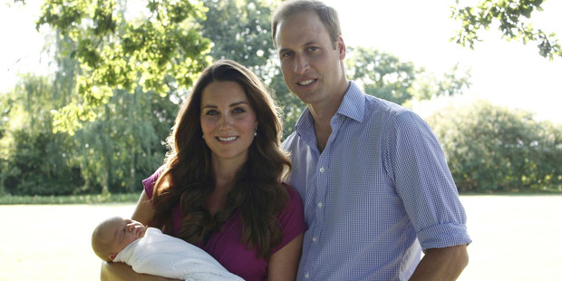 The Duke and Duchess of Cambridge with their son, Prince George.
Photo / Michael Middleton