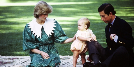 Prince Charles, Princess Diana and Prince William on the front lawn of Government House Auckland in 1983.
Photo / File