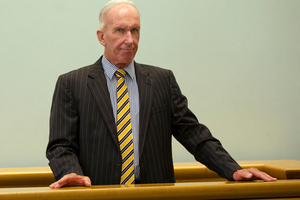 National Finance former director Anthony Banbrook in the dock, during his sentencing at the Auckland High Court, in March 2013. Photo/ Brett Phibbs
