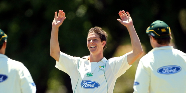 Stags fast bowler Ben Wheeler found some consistency late in last week's match. Photo / Paul Taylor