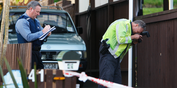 Police in Onerahi, where gun shots were allegedly fired. Photo/File.