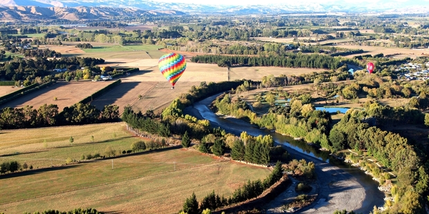 GRACEFUL: Balloons above beautiful Wairarapa during an earlier fiesta.