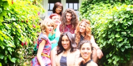 Taylor Swift, left and some of her friends at her birthday party in Melbourne.