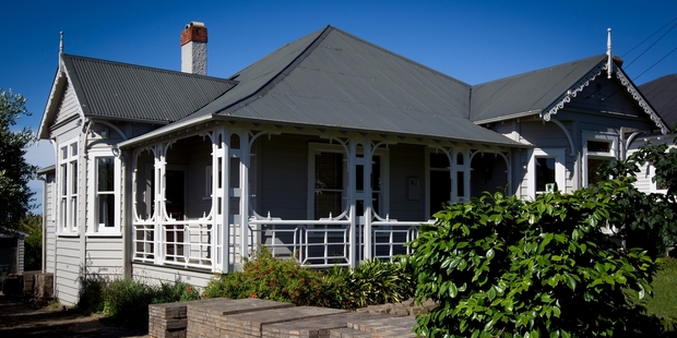 Paving stones from the drive are stacked at the side of the property at 20 Herbert Rd, Mt Eden. The villa was built for Sir Edmund Hillary's maternal grandmother in 1908. Photo / Sarah Ivey