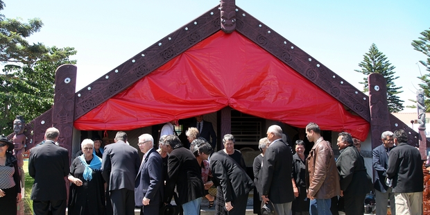 The deed of settlement signing ceremony for Ngai Te Rangi at Whareroa Marae. Photo/Andrew Warner