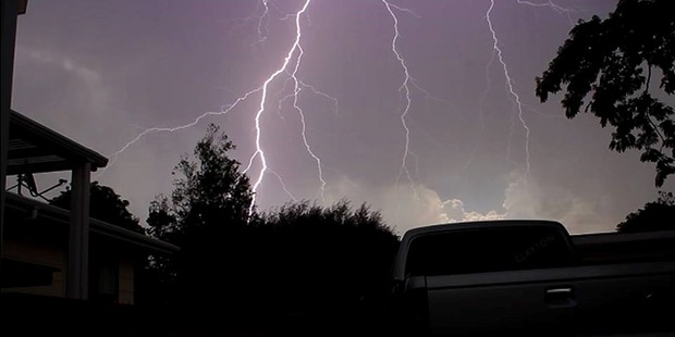 The skies over Gisborne were lit up by lightning yesterday. Photo / Neal Clayton