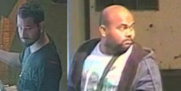 These two men are believed to be withdrawing cash from Auckland ATMs with counterfeit cards.
