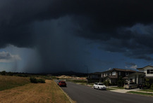 A thunderstorm danced around Flat Bush in Auckland this afternoon. Photo / Tim Hazell