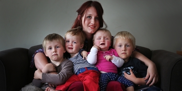 Nikki Stokes with children Rhys, Felix, Madeline and Hunter.