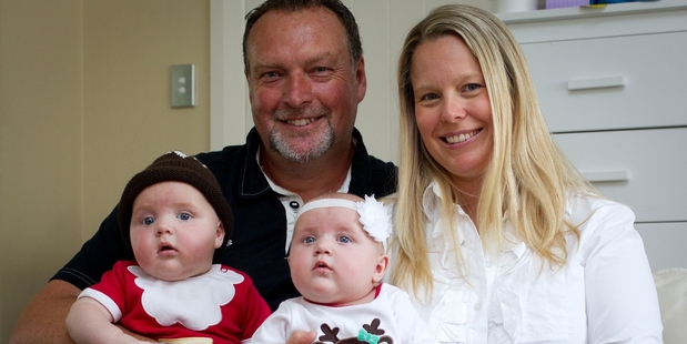 Martin and Jane Weekes say twins Parker (left) and Poppy have given them immense happiness. Photo / Sarah Ivey