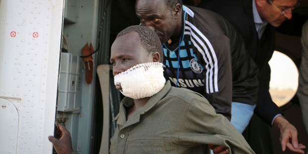 Wounded civilians from Bor arrive in Juba, South Sudan. Photo / AP