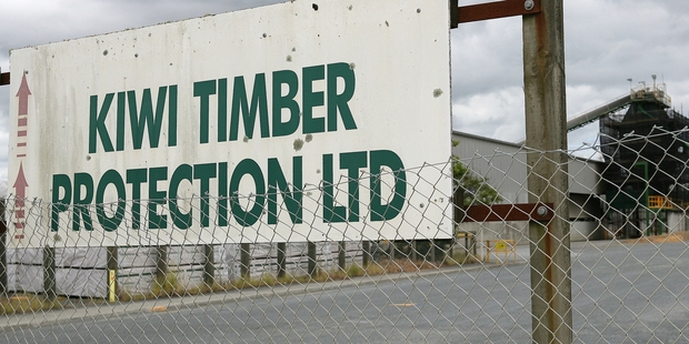 BLAZE: A fire in the boiler room at Carter Holt Harvey's Kiwi Timber Company yard in Union East St, Whangarei, above, kept firefighters busy for more than two hours on Christmas Day. PHOTO/RON BURGIN
