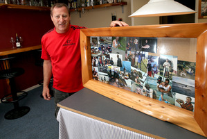 Greig Morgan filled his rustic frame with fishing pictures - now he's looking forward to a trip down memory lane with the lads. Photo / Getty Images