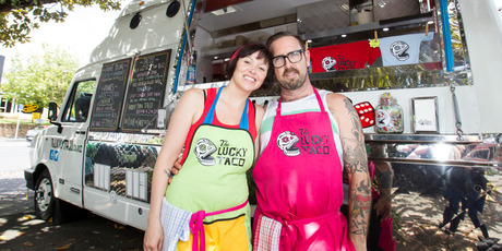Sarah and Otis Frizzell, owners of The Lucky Taco, aim to create home taco kits. Photo / Kellie Blizard