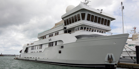 Luxury Yacht Suri moored in Auckland/Westhaven harbour. Photo / Chris Gorman